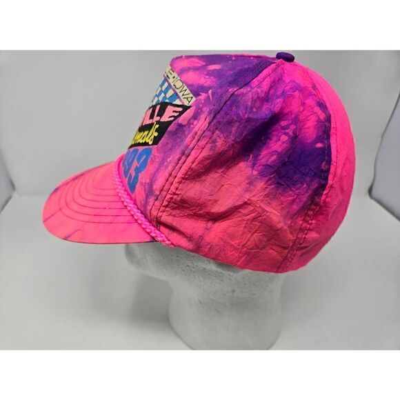 KNOXVILLE NATIONALS SPRINT CAR RACING IOWA 1993 PINK PURPLE TIE DYE HAT CAP - Picture 4 of 7